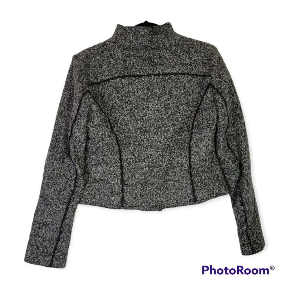 Les Conpains Gray Cropped Wool Blend Jacket Size M/L